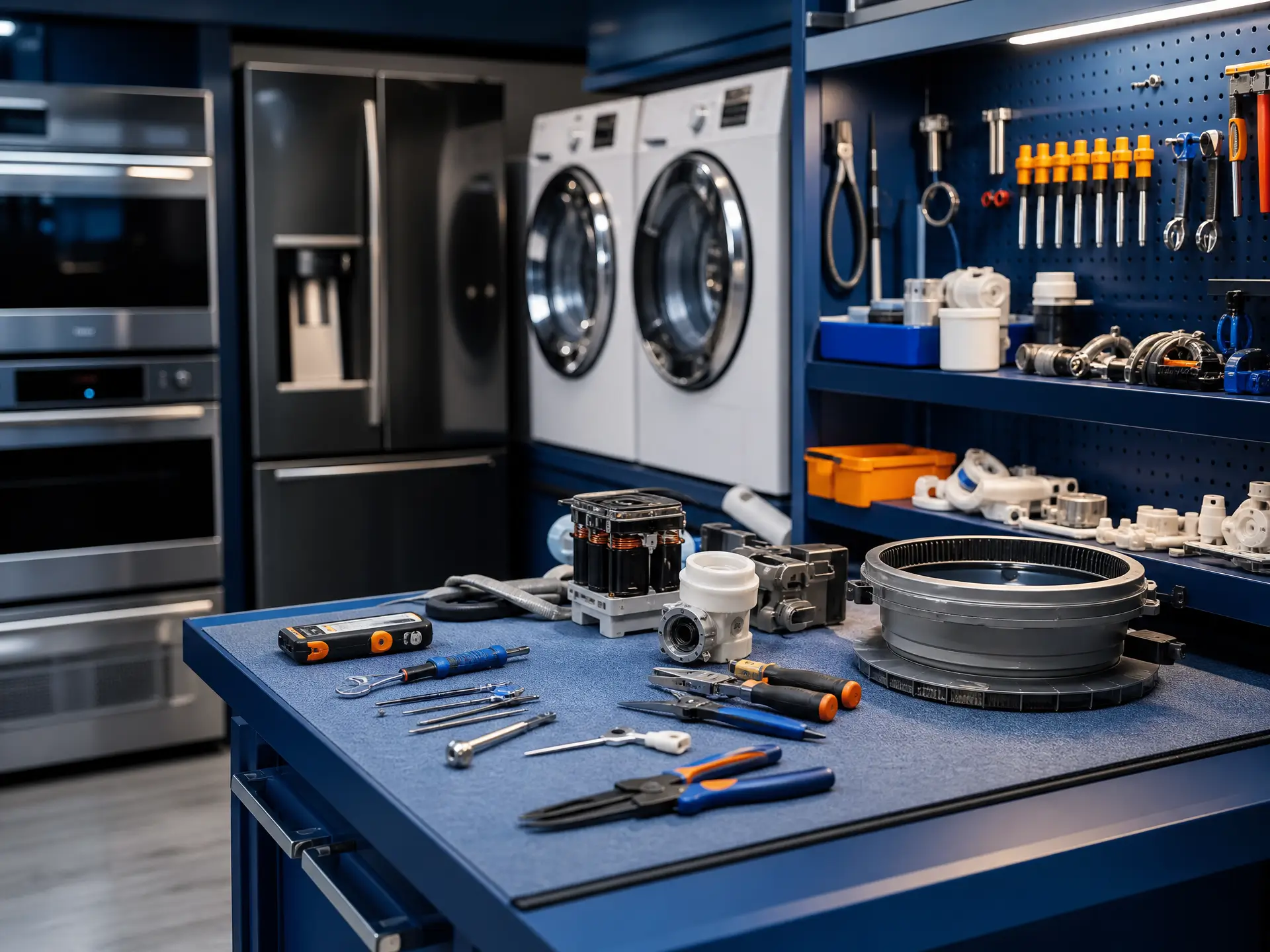 Modern appliance repair workspace in Dubai